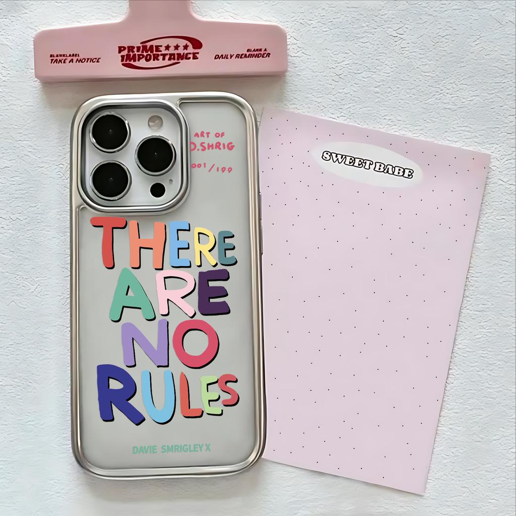 Colorful English Luck Has No Rules Phone Case for iPhone 17 16e 16 15 14 13 12 11 Air Pro Max X 8 7 Plus Luxury Clear Back Cover