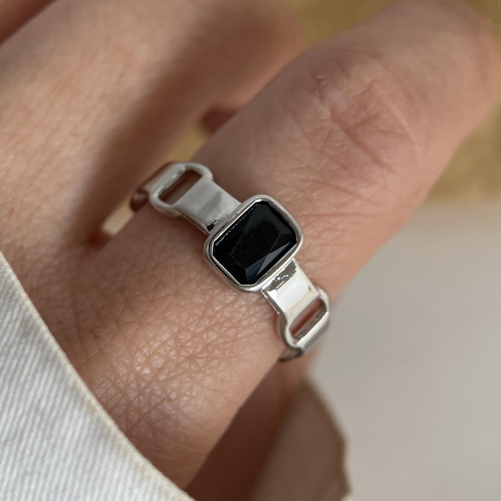 925 Sterling Silver Rings for Women Couple Minimalist Handmade Simple Retro Black Heart Ring Party Jewelry Gift Prevent Allergy