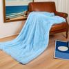 Aqua Blue Long Plush Blanket, Soft and Skin-friendly, Premium Feel. It Can Be Used as a Sofa Throw to Elevate Home Decor, or as a Shawl Blanket