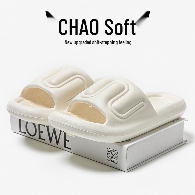 Damen- und Herren-Sommer-Rutschfeste Indoor-Badezimmer-Slipper - Kackhaufen-Emoji-Design.