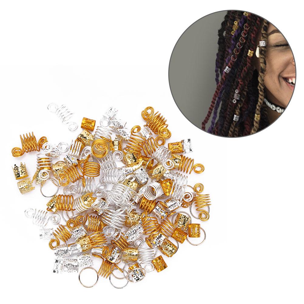 160pcs Hair Braid Rings Dreadlocks Ring Hollow Fashion Hair Decoration Accessories