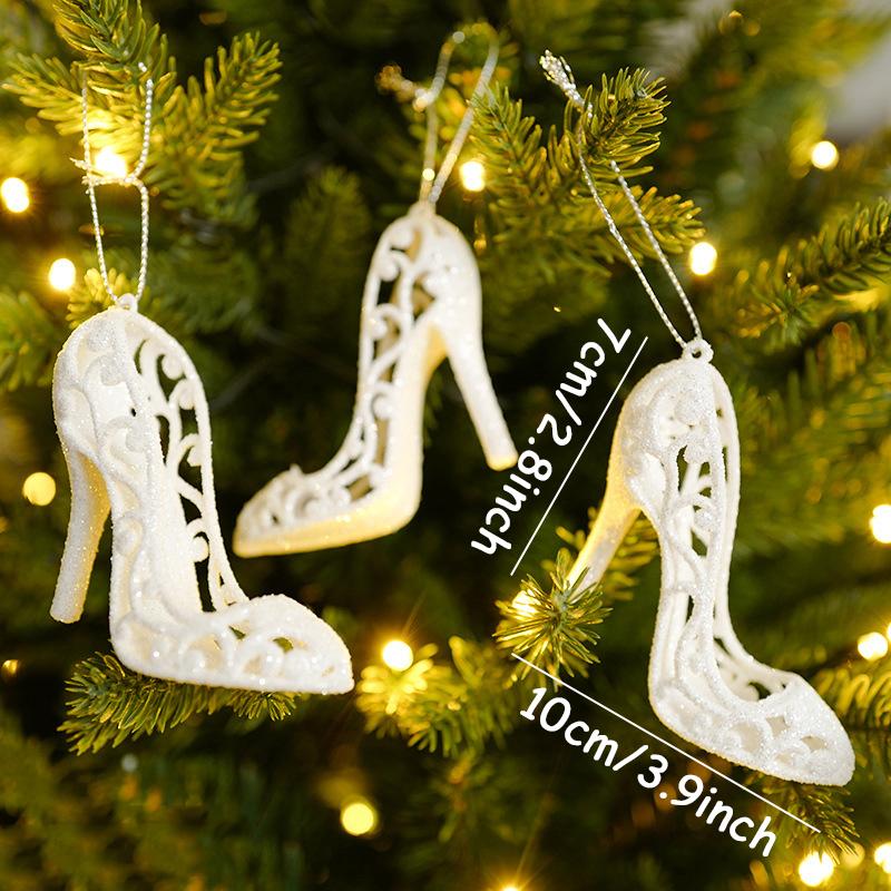1/2/3pc Sweet Angel Snowflake High Heel Pendants Christmas Tree Decorations New Year Xmas Gift Navidad Ornament Home Party Decor