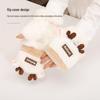 Women's Winter Warm Color Block Reindeer Flip Fingerless Gloves - Fleece Lined, Thickened & Anti-Freeze for Writing & Cycling