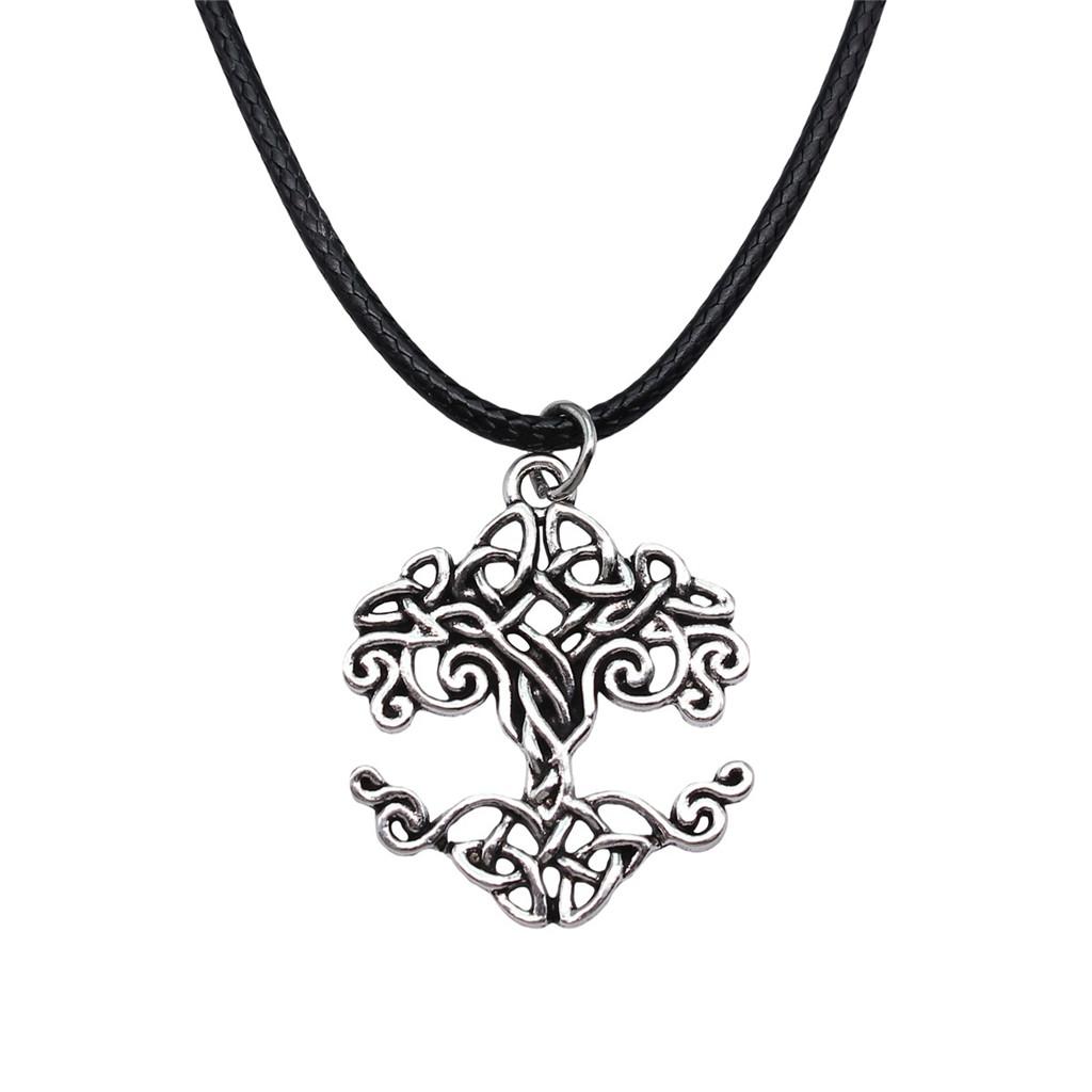 Antieke Levensboom Hanger Ketting Natuur Boho Statement Sieraden 45cm Leren Ketting