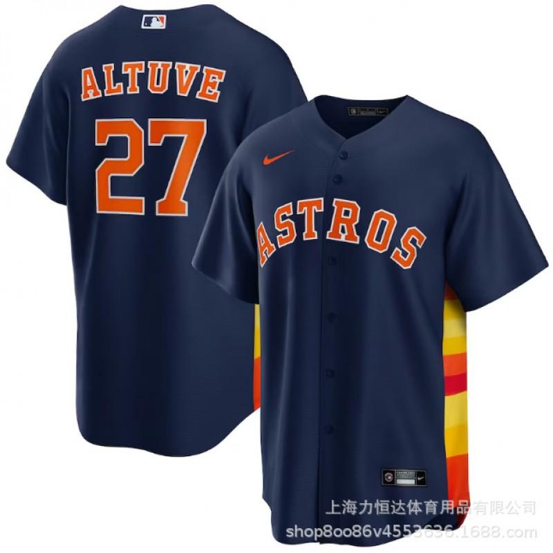 Houston Astros 27 Altuve Baseball Jersey Team Sports Uniform Men Women All Season Wear