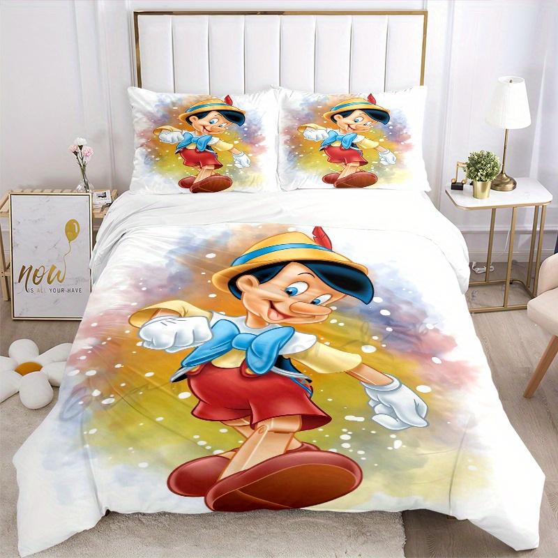 3pcs Pinocchio Character Printed Bedding Set, Soft and Comfortable Quilt Cover for Bedroom S078