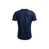 Under Armour Solid Logo Print Fitted Straight Cut Dopamine Crew Neck Short Sleeve T-Shirt Men Tops Dark-Blue 1370318-408