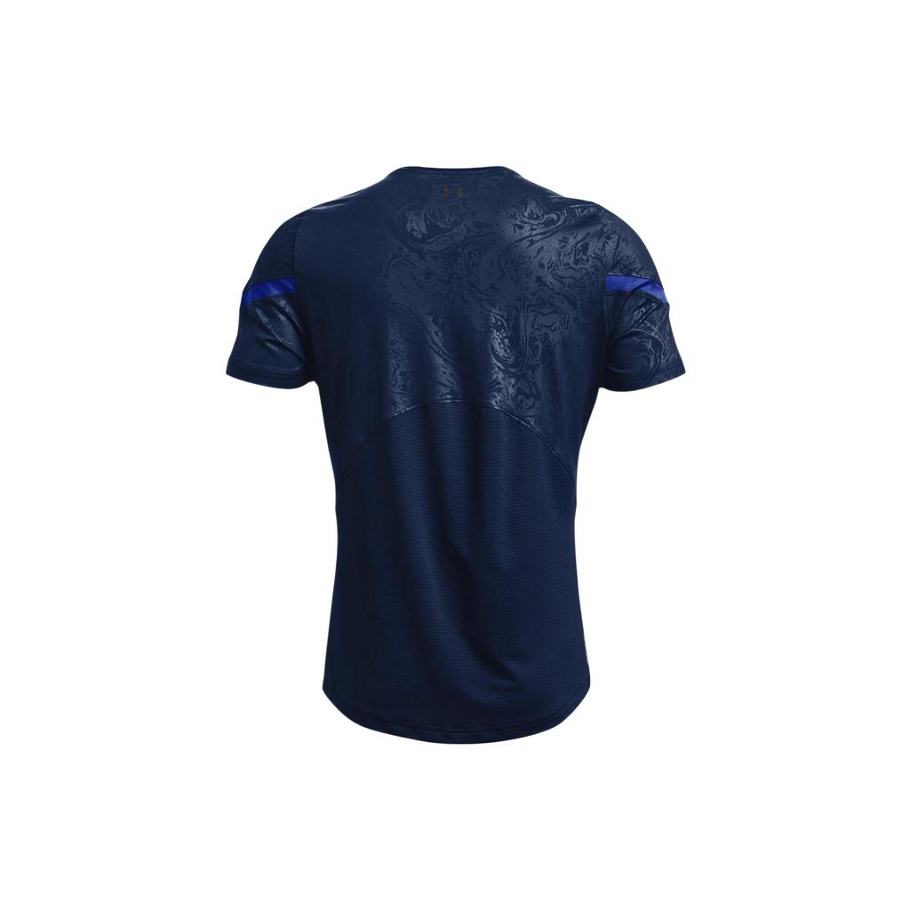 Under Armour Camiseta de Manga Corta con Cuello Redondo Dopamina Ajustada de Corte Recto Estampado de Logo Sólido para Hombre Tops Azul Oscuro 1370318-408