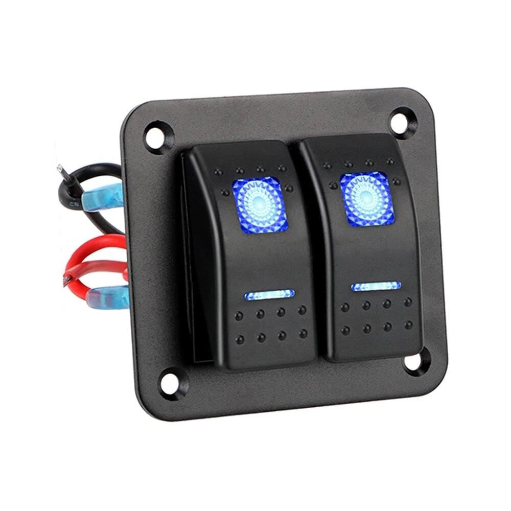 

4.2A Двойной USB-разъем Розетка 6-клавишная панель с тумблерами Водонепроницаемый цифровой дисплей напряжения синий