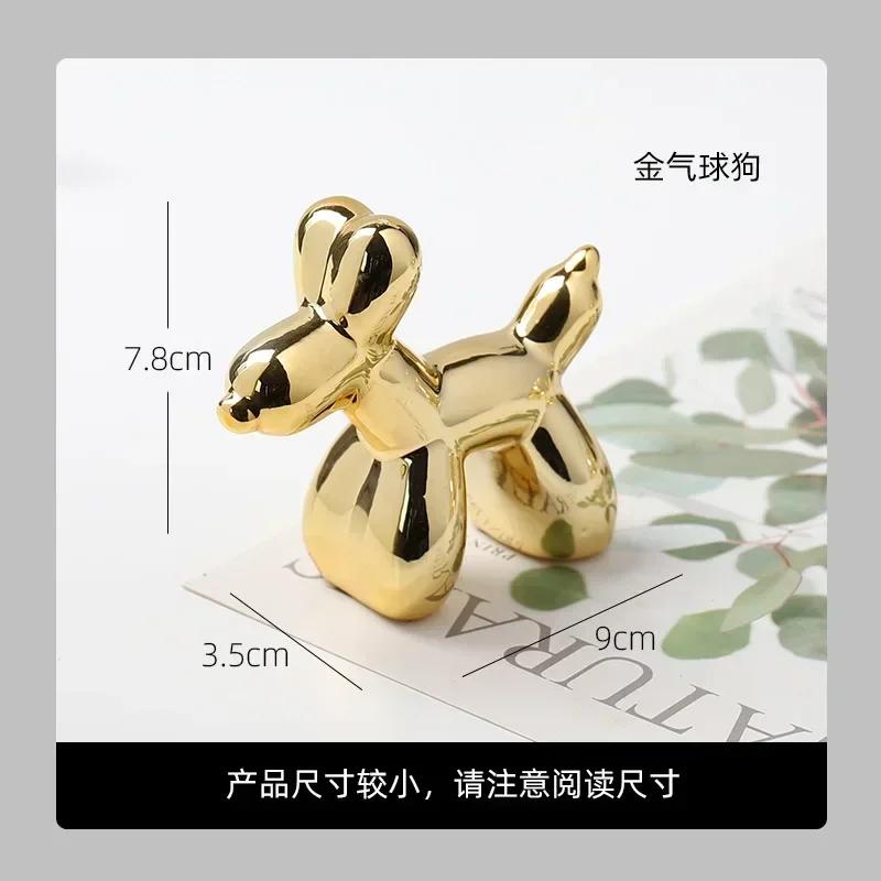 MOONBIFFY Small Gold Electroplate Ceramic Animal Figurines Swan Alpaca Dog Cat Rabbit Fox Deer Porcelain Home Desk Decoration