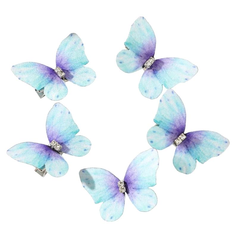 Pack Of 5 Butterfly Hair Clip For Women Girl Hair Accessories Side Barrettes For Parties Proms School Event Wear