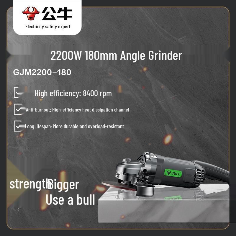 Gongniu GJM2200-180 Angle Grinder CN plug (adapter included)