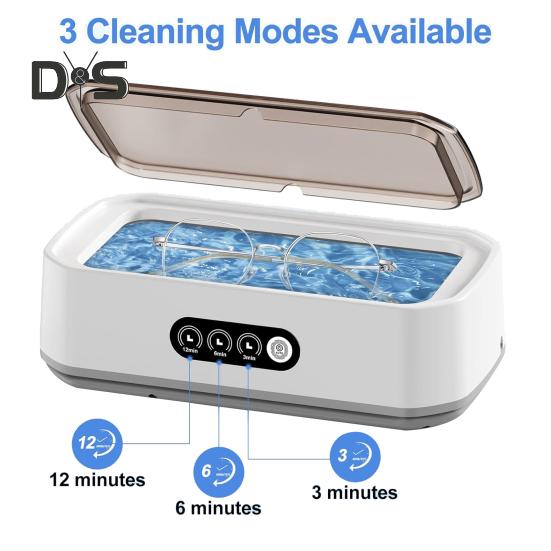 Ultrasonic Jewelry Ring Cleaner 650ml Large Capacity Ultrasonic Cleaning Machine 3 Time Modes Professional Ultrasonic Cleaner