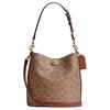 Bolsa Saco Willow 21 com Estampa de Logo e Fechamento com Cadeado Bolsa de Ombro Feminina Marrom Caramelo CW602-B4XHG
