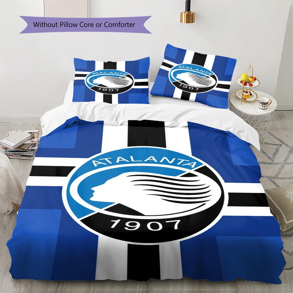 Atalanta Bergamo Pattern Bedding Set Quilt Cover Pillowcase Home Decor Gift (1 * Duvet Cover + 2 * Pillowcase, Without Core)