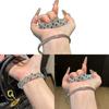 Luxury Zircon Triple Layer Open Bracelet With Flower Accents For Fashionistas And Office Wear
