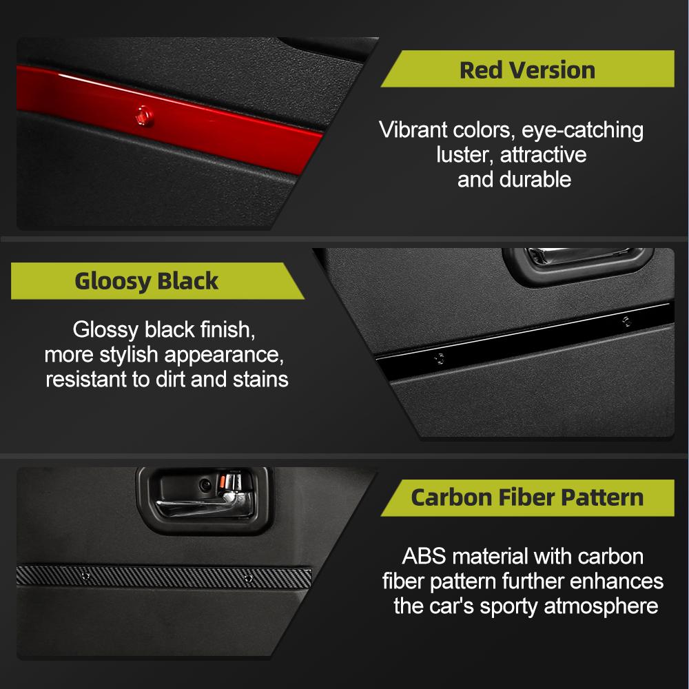 For Suzuki Jimny 2018-2025 Car Door Panel Anti-scratch protector Decorative Strips 3/5 Doors ABS Trim Auto Interior Accessories