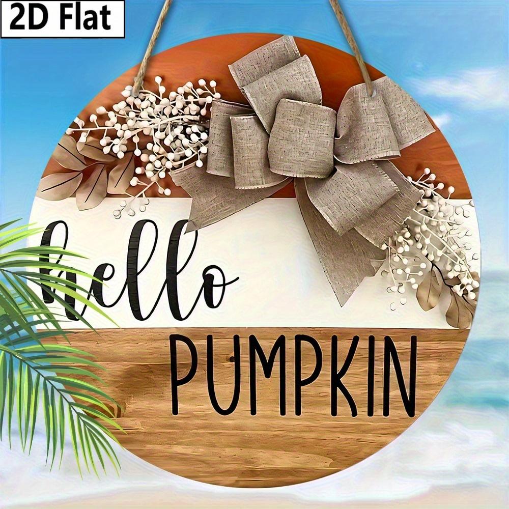 Gartendekorationen, Herbsterntefestdekorationen, hängende Holzdekoschilder, "hello pumpkin"-Logo, 2D flache Produkte