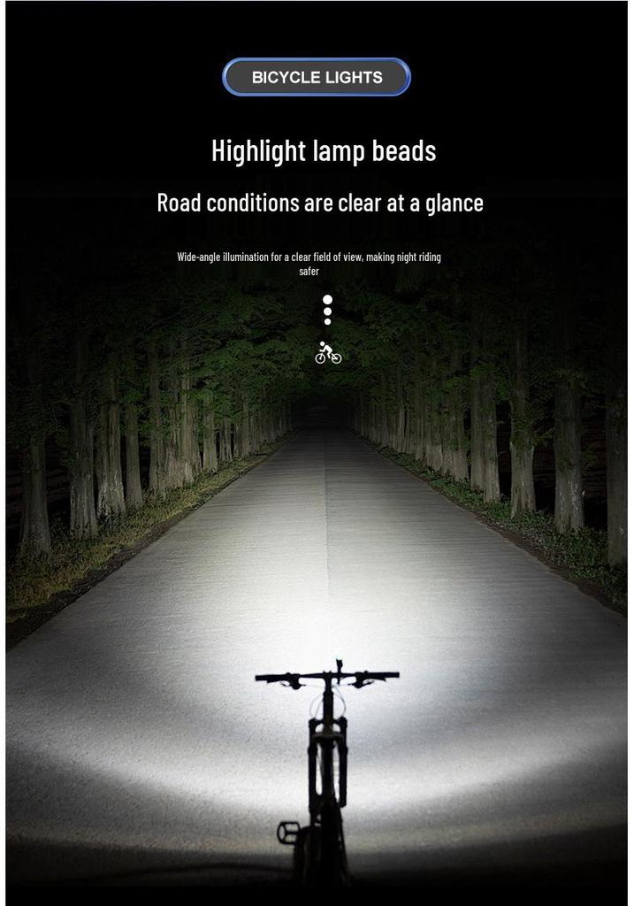 Waterproof Light-Sensing Bicycle Headlight: Strong Light for Mountain and Road Night Cycling