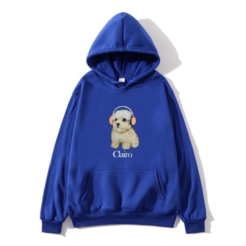 2024 trend Clairo Dog print hoodie, the new sports shirt, men and women fall winter harajuku hooded fun clothes