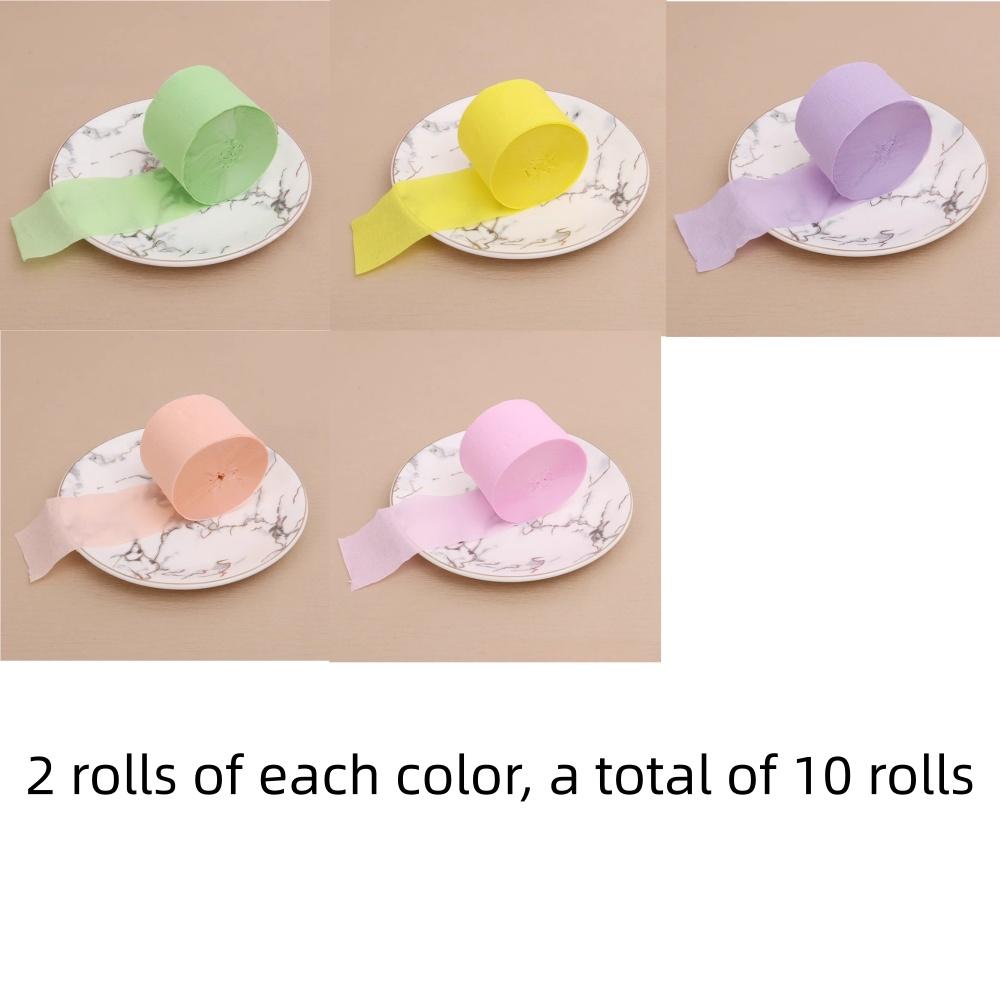 10Rolls Rainbow Crepe Paper Streamers for Wedding Birthday Party Backdrop Decoration Colorful Paper Crepe Garland Ribbon Decor