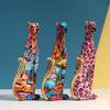 European Graffiti Leopard Statue Living Room Animal Resin Sculpture Home Office Decoration Gift