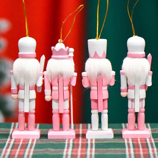 4Pcs Wooden King Soldier Figurine Cartoon Soldier Statue Sculpture Home