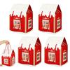 Christmas Cottage Gift Box 3D Pop Up House Boxes Festive Paper Craft with Snowflake Designs Reusable Holiday Packaging