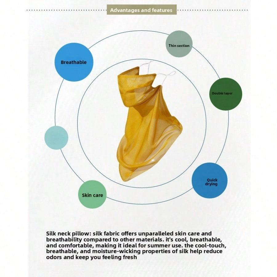 Mulberry silk veil for women, face-covering scarf, neck protector, mask, silk scarf, thin breathable mask, summer