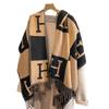 Dual-Sided Letter Print Winter Scarf - Trendy Warm Gift for Women