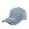 Trendy Washed Old Baseball Caps for Men and Women, Spring and Autumn New Fashion Versatile Rainbow Denim Ripped Cap