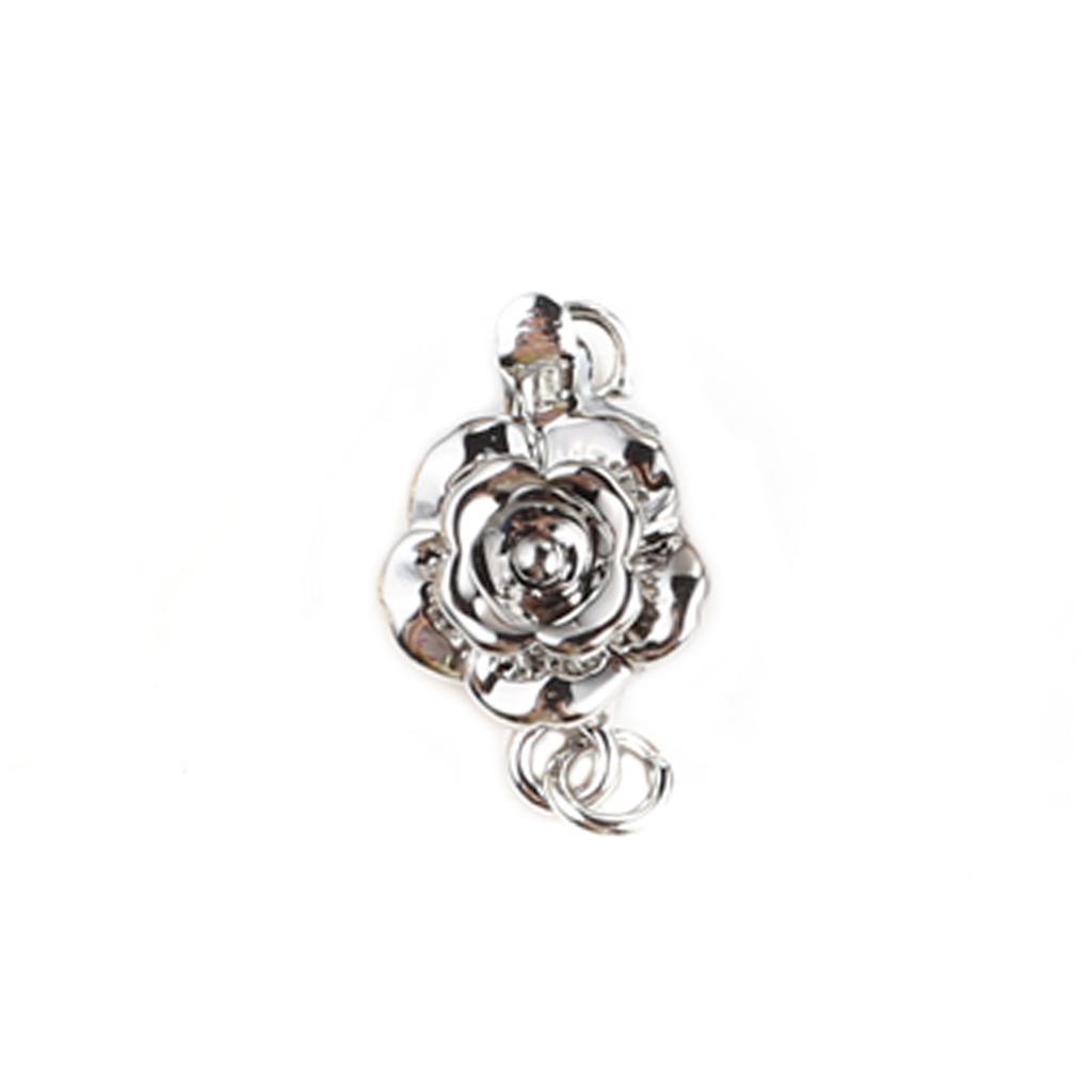 2Pcs Rose-Shaped Clasps For Necklace Bracelet Brass Buckle Hooks Connector For DIY Jewelry Making Accessories
