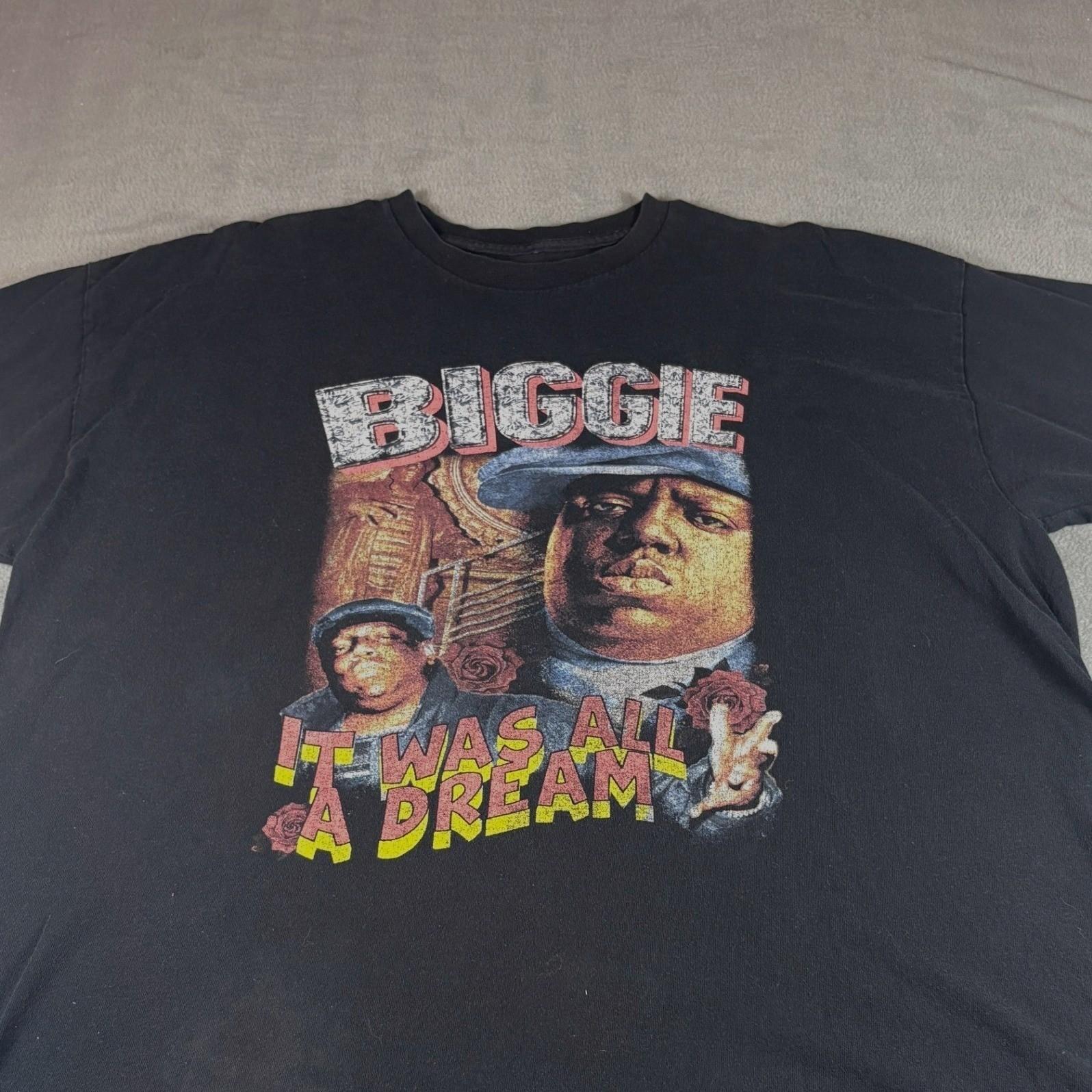 Notorious BIG Biggie Smalls It Was All A Dream Graphic T-Shirt Mens XL Black Unisex T-Shirt XL
