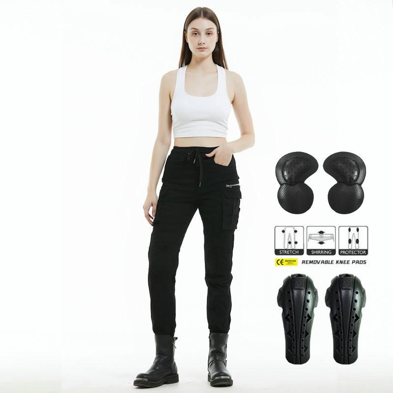Womens Camo Motorcycle Jeans Slim Fit Multi-Pocket Biker Riding Pants With Reinforced Pads Fall Protection