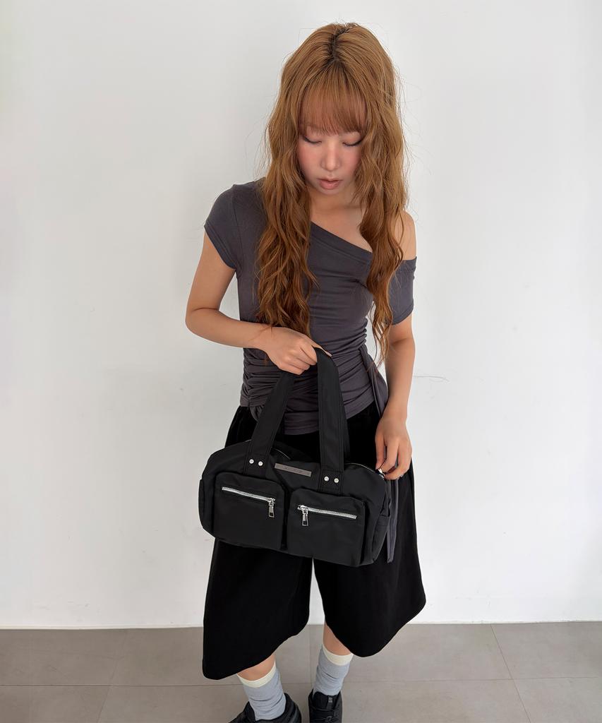 Chicks Nylon Two-Pocket Bowling Bag Black
