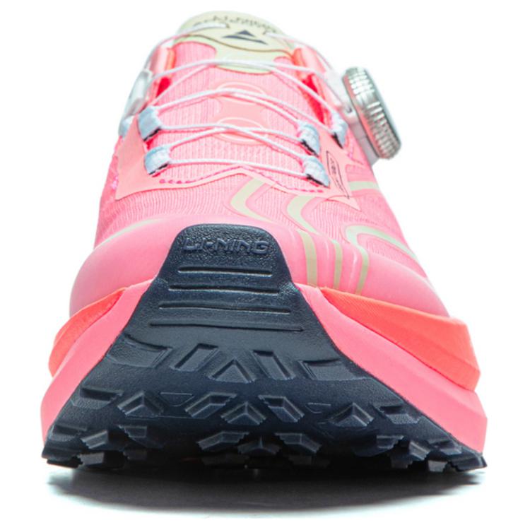 Li Ning Lu Pro Comfortable Fit Shock Absorption Durable Low Top Trail Running Shoes Men sneaker Pink ARNU001-6