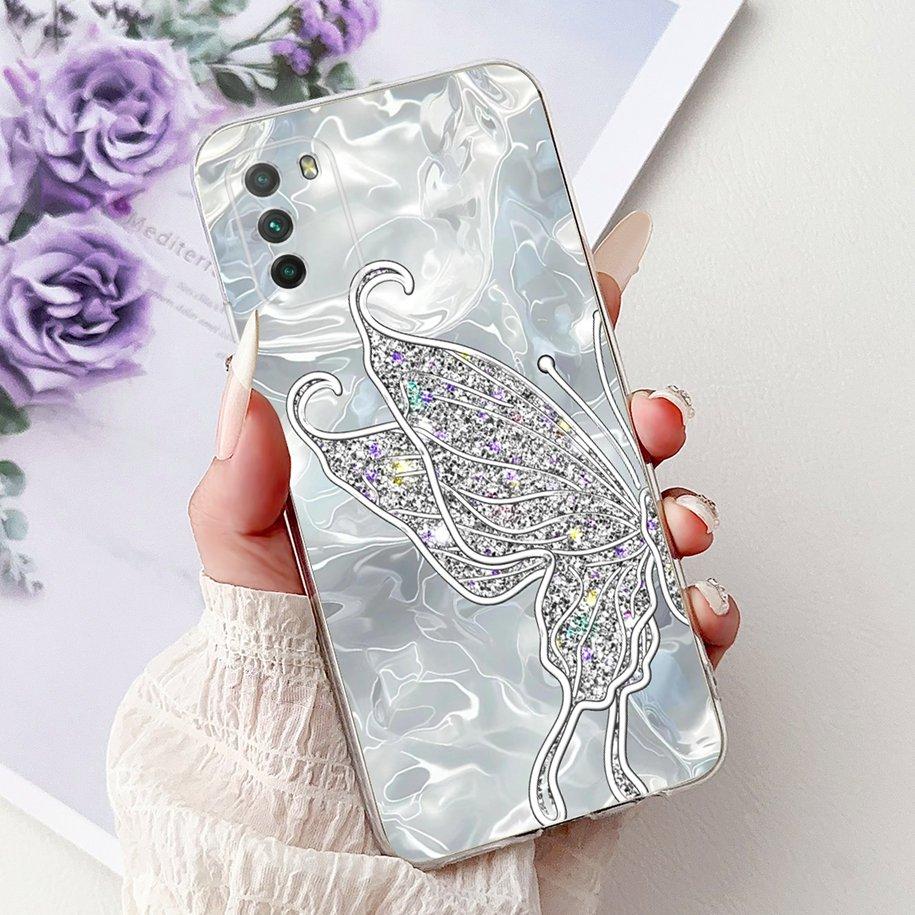 For Xiaomi Poco M3 Case Poco M3 Pro 5G Cover Fashion Flower Bowknot Capa Soft Slim Silicone Bumper For Xiaomi PocoM3 M3Pro Shell