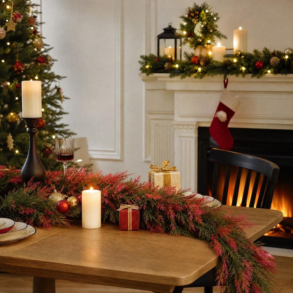 Artificial Garland 1.8M Hanging Green Plant Look for Christmas Fall Home Wall Decor