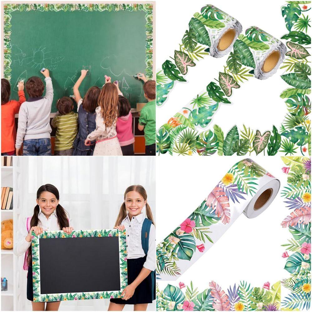 5m/10m Chalkboard Decorative Sticker Plant Poster Border Stickers Blackboard Decoration