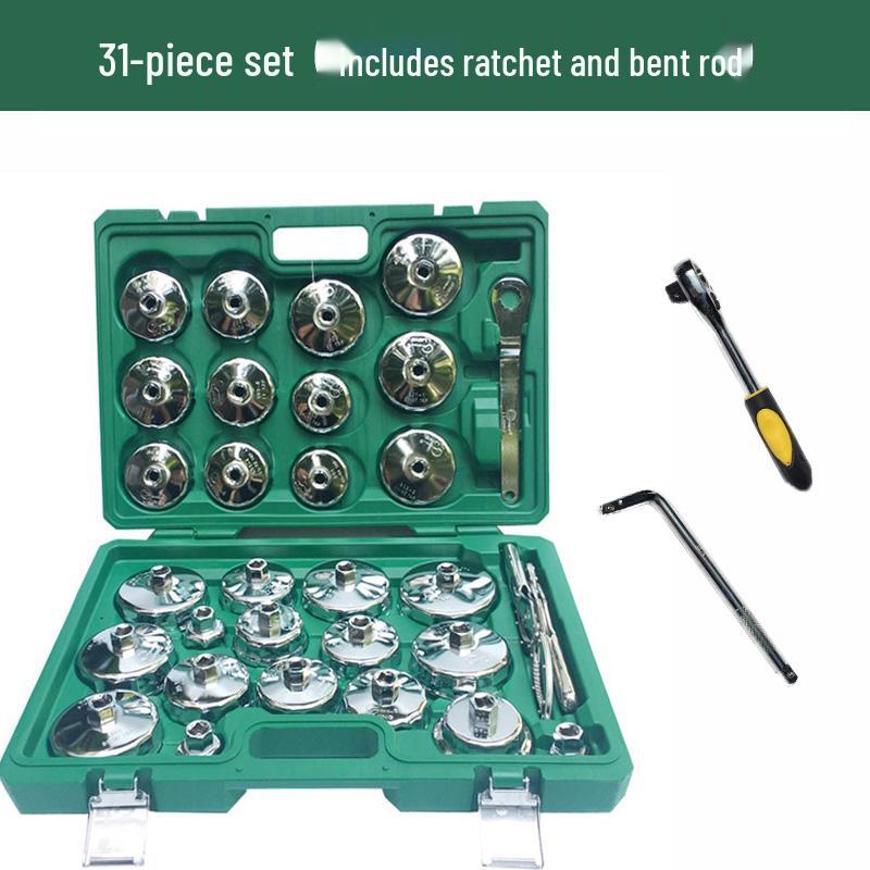 Steel Engine Oil Filter Wrench Set - Cap Style Auto Maintenance Tool
