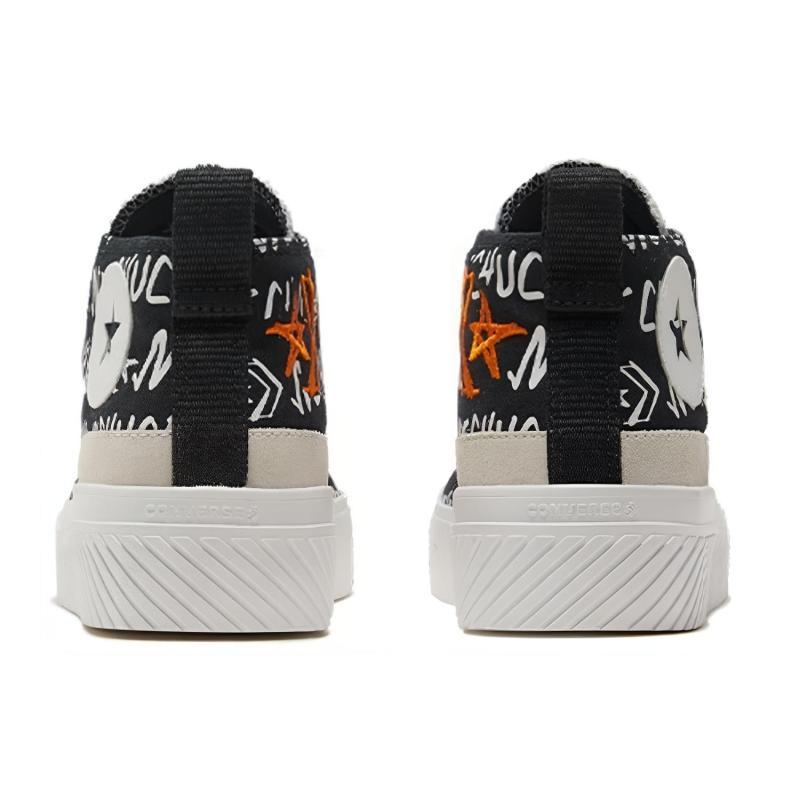 Converse Non Un Chuck Scarpe Comode Mid-Top in Tela Unisex Nero & Bianco