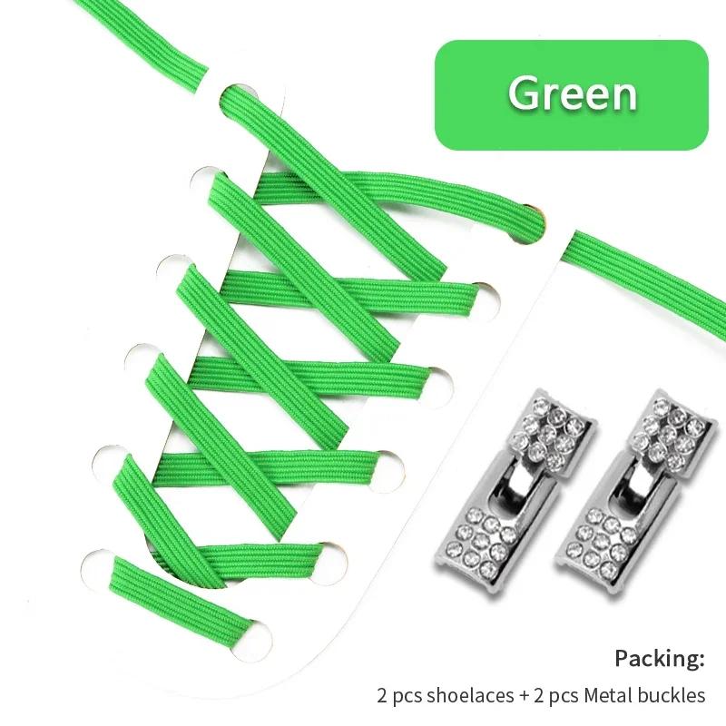 Fashion Elastic No Tie Shoelaces Rhinestone Cross Lock Tieless Shoelace Flat Shoe Laces Suitable for Sneakers and Athletic Shoes
