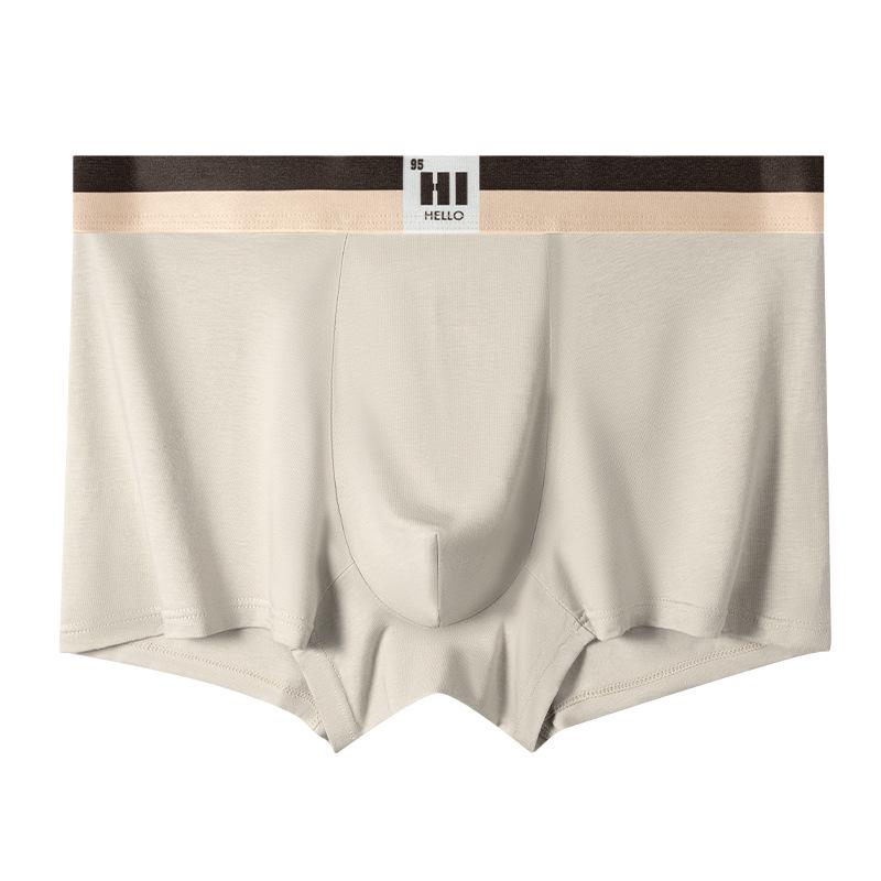 Men's Antibacterial Cotton Boxer Briefs - Solid Color, Soft, Skin-Friendly, Mid-Rise