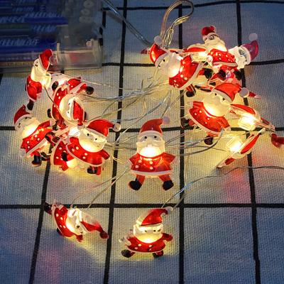 Świąteczne lampki LED na baterie 20 szt. Bałwan Święty Mikołaj Laska Choinka Dekoracja Domu 2m