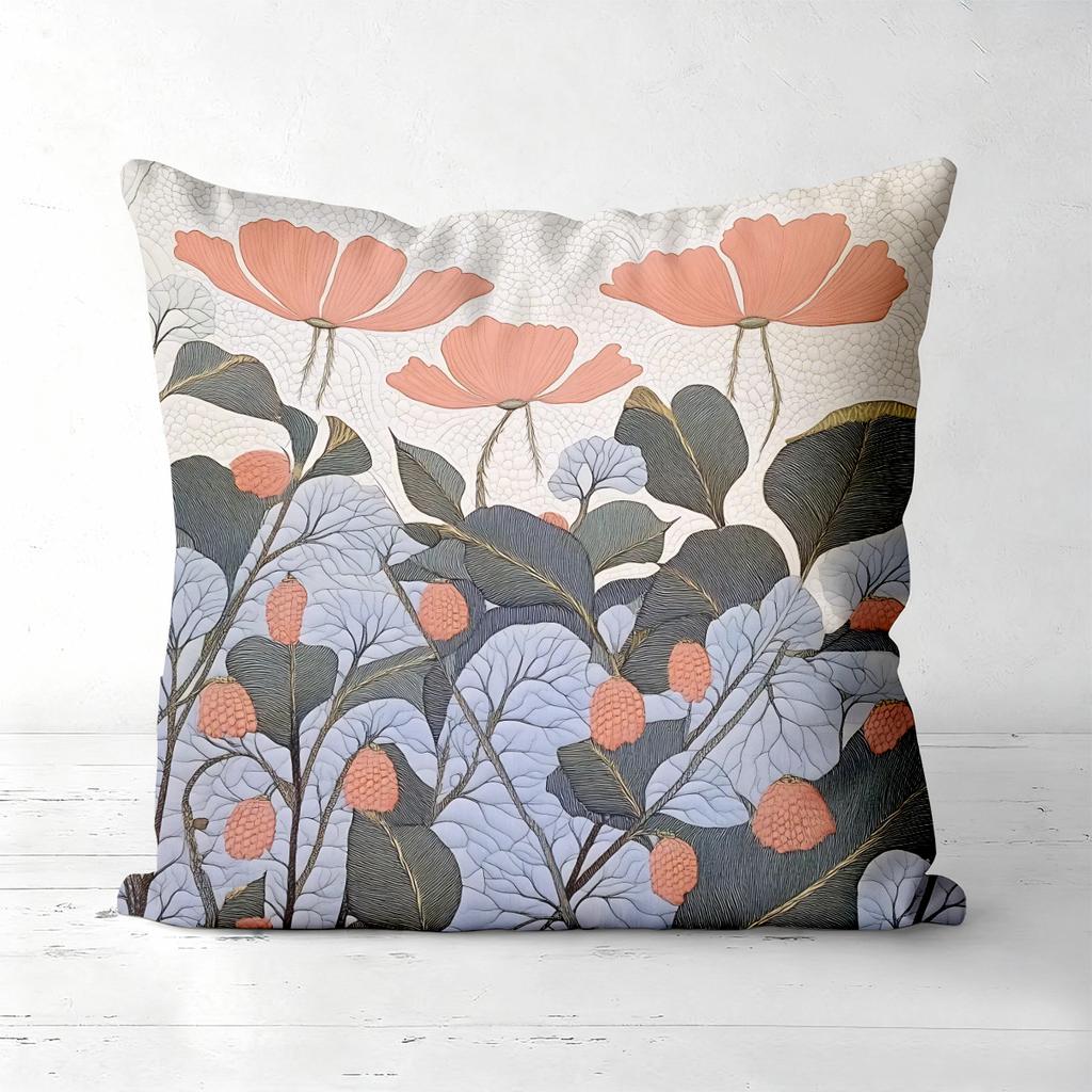 # Boho Floral Print Throw Pillow Covers Pattern Cushion Cover Suitable For Sofa Bedroom Car Pillow Cover