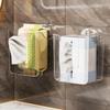 Transparent Suction Cup Tissue Box Plastic Tissue Storage Box Wet Wipes Storage Box  for Bathroom