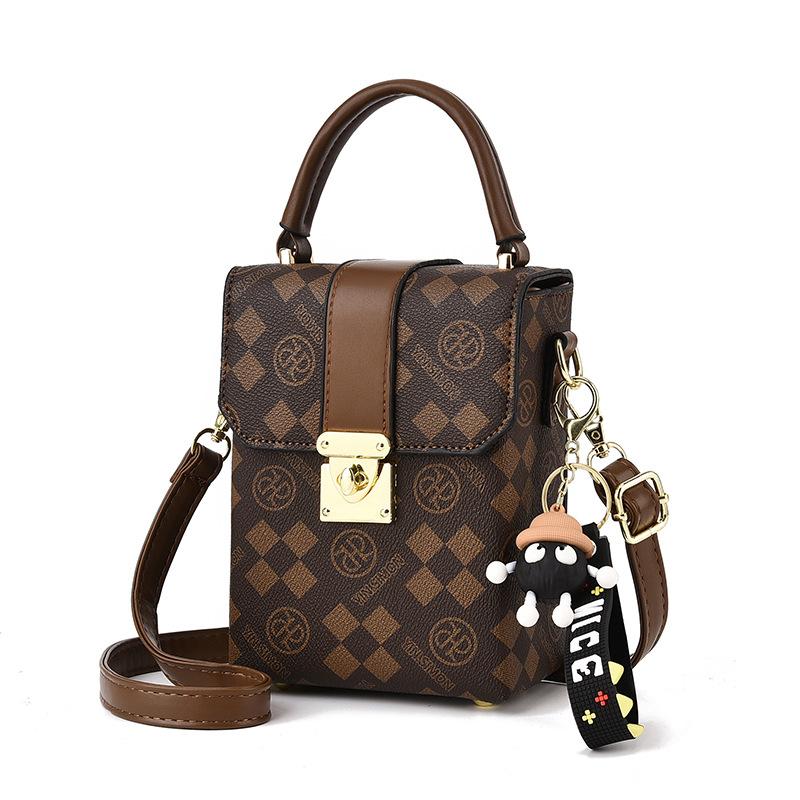 2025 new retro mini mobile phone bag fashionable flower versatile messenger handbag bag woman
