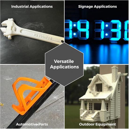 FLASHFORGE ASA Filament 1.75mm White, 3D Printer Filament 1kg (2.2lbs) Spool, Dimensional Accuracy +/- 0.02mm, Durable, High UV-Resistant, Perfect