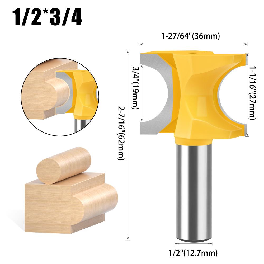 Semicircular Knife, Woodworking Positive Semicircular Knife, Arc Cutter Engraving Milling Cutter, Trimming Knife Fancy Knife 1/2 Handle 1/4 Handle
