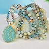 Hand Knotted Emperor Stone Pendant Long Necklace Light Luxury Stone High-end Sweater Chain